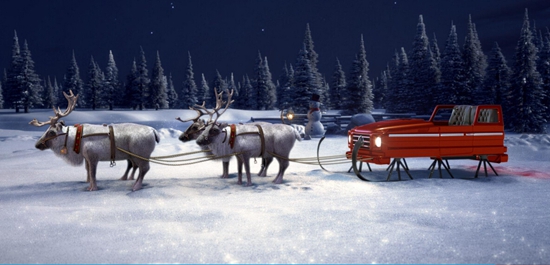 奔驰圣诞老人雪橇车